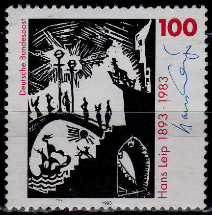 GERMANY 1993, 16 Sept. 100th ANNIV BIRTH HANS LEIP, single, UH, CV+/- R 10.00 view scans