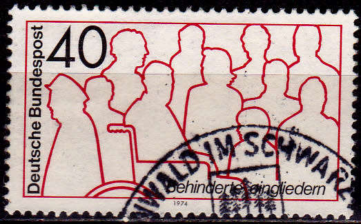 GERMANY 1974, 15 Feb. REHABILITATION, single, UH, CV+/- R 5.00 view scans