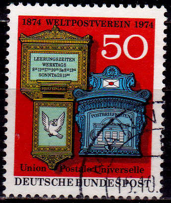 GERMANY 1974, 29 Oct. 100th ANNIV WORLD POSTAL UNION, single, UH, CV+/- R 10.00 view scans