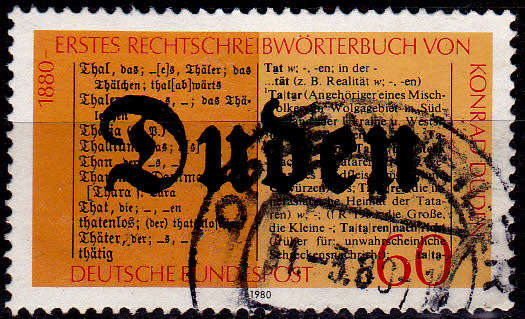 GERMANY 1980, 14 Feb. 100th ANNIV 1st DICTIONARY, single, UH, CV+/- R 5.00 view scans