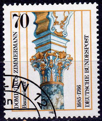 GERMANY 1985, 7 May. 300th ANNIV BIRTH DOMINIKUS ZIMMERMANN, single, UH, CV+/- R 5.00 view scans