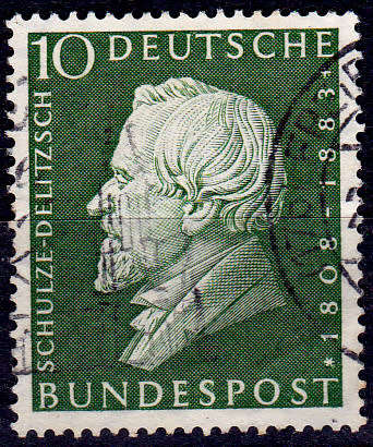 GERMANY 1958, 29 Aug. 150th ANNIV BIRTH H SCHULZE-DELITZSCH, single, UH, CV +/-R 5.00 view scans