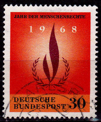 GERMANY 1968, 10 Dec. INTERNATIONAL YEAR HUMAN RIGHTS, single, UH, CV +/-R 5.00 view scans