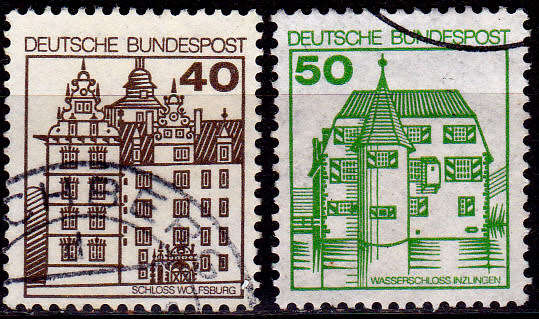 GERMANY 1980, 14 Feb. PALACES AND CASTLES, set, UH, CV+/- R 10.00 view scans