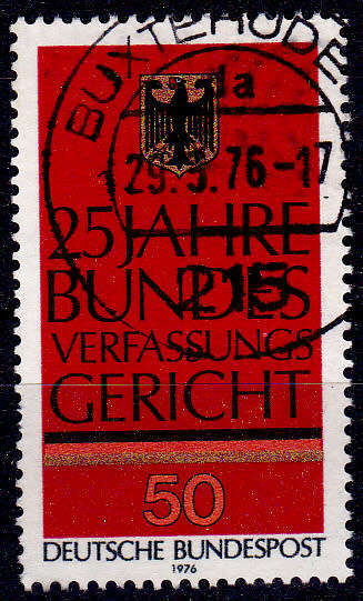 GERMANY 1976, 17 Feb. 25th ANNIV CONSTITUTIONALLY COURT OF LAW, single, UH, CV+/- R 5.00 view scans