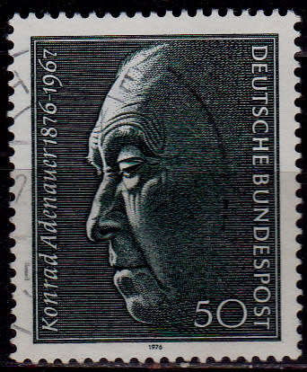GERMANY 1976, 5 Jan. 100th ANNIV BIRTH DR KONRAD ADENAUER, single, UH, CV+/- R 5.00 view scans