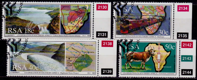 RSA 1990, 15 Feb. CO-OPERATION in SOUTHERN AFRICA, set, CTO, CV R ?? view scans