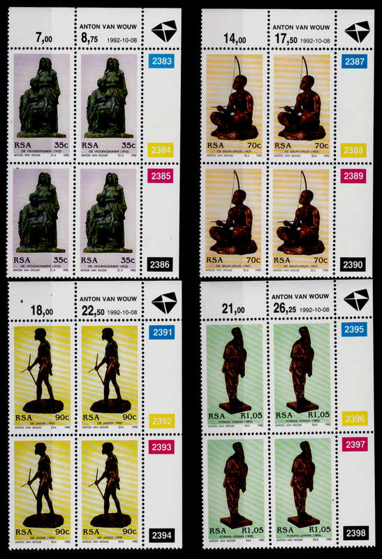RSA 1992, 8 Oct. 130th ANNIV BIRTH ANTON VAN WOUW, set controls, MNH, CV R 80.00 view scans