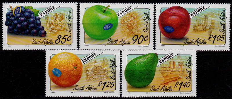 RSA 1994, 28 Jan. EXPORT FRUITS, set, MNH, CV R 44.50 view scans