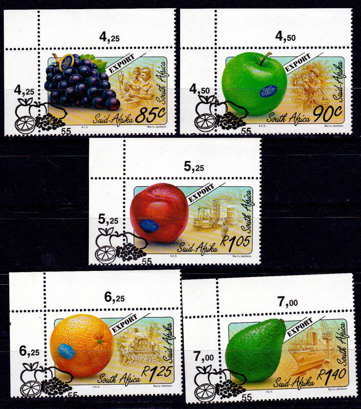 RSA 1994, 28 Jan. EXPORT FRUITS, set, CTO, CV R ?? view scans