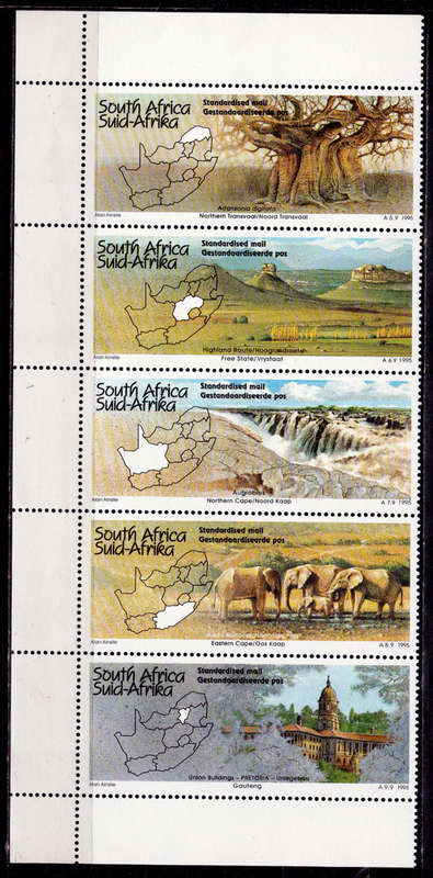 RSA 1995, 30 June. TOURISM in SOUTH AFRICA, setenant, MNH, CV R 120.00 view scans