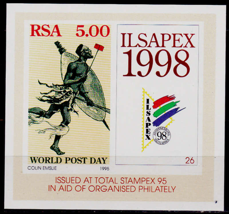RSA 1995, 19 Oct. IL.SAPEX 1998, minisheet(no 26), MNH, CV R 70.00 view scans