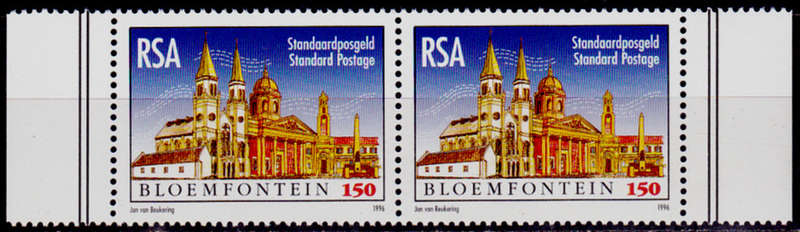 RSA 1996, 28 March. 150th ANNIV BLOEMFONTEIN, single pair, MNH, CV R 30.00 view scans