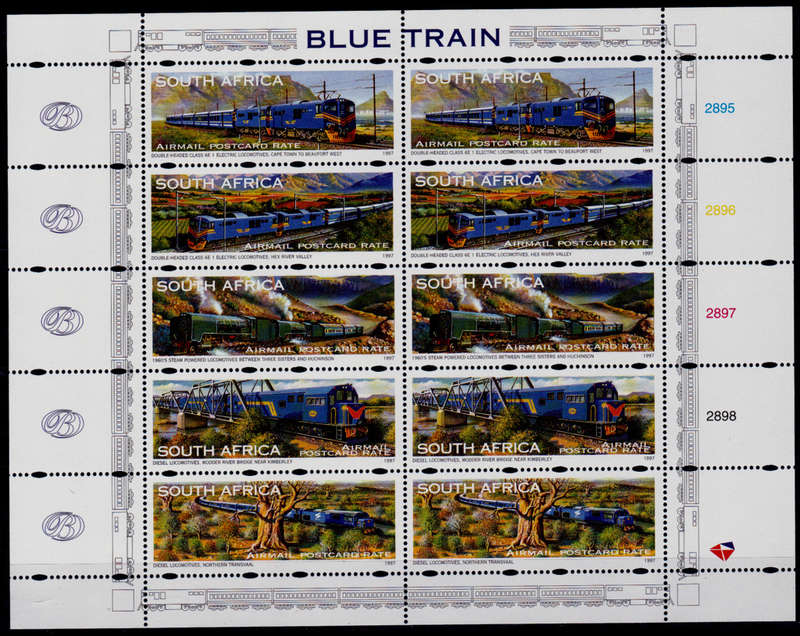 RSA 1997, 1 Aug. BLUE TRAIN, sheetlet, MNH, CV R 500.00 view scans