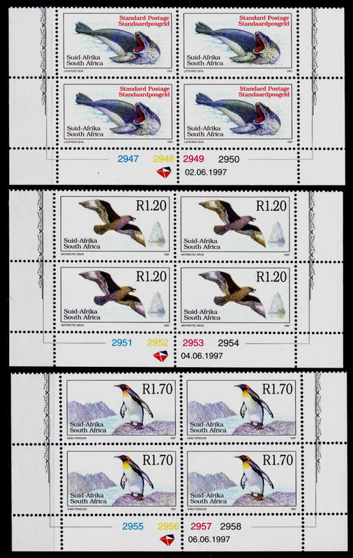 RSA 1997, 27 Aug. ANTARCTIC FAUNA - ADD VALUE DEFINITIVE, set controls, MNH, CV R 240.00 view scans