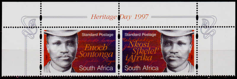 RSA 1997, 24 Sept. E SONTONGA COMPOSER OF NATIONAL ANTHEM, setenal pair, MNH, CV R 40.00 view scans
