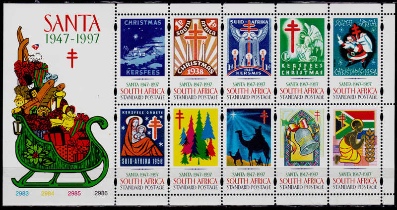 RSA 1997, 3 Nov. SANTA ANNIV CHRISTMAS STAMPS, sheetlet, MNH, CV R 250.00 view scans