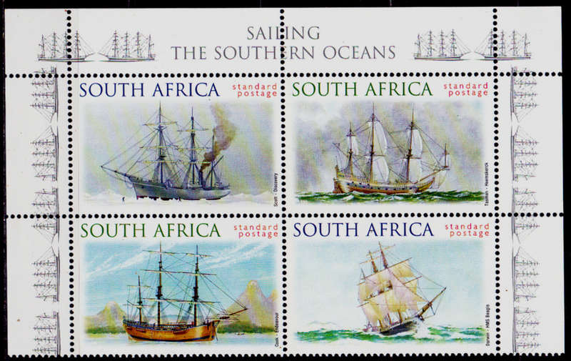RSA 1999, 19 March. SAILING THE SOUTHERN OCEANS, setenant block, MNH, CV R 80.00, view scans