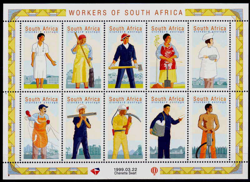RSA 1999, 1 May. WORKERS DAY, sheetlet of 10, MNH, CV R 250.00, view scans
