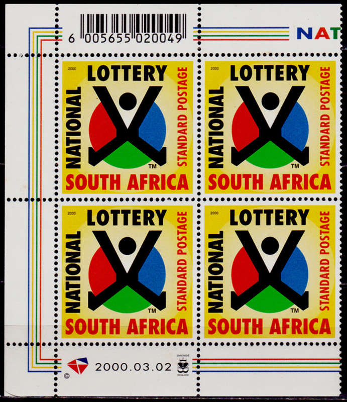 RSA 2000, 2 March. NATIONAL LOTTERY, single block, MNH, CV R 60.00, view scans