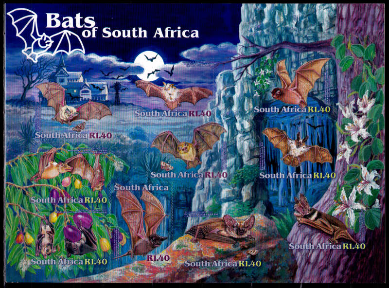 RSA 2001, 22 June. BATS OF SOUTH AFRICA, sheetlet, MNH, CV R 150.00, view scans