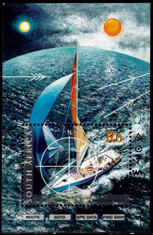 RSA 2001, 23 Oct. VOLVO ROUND THE WORLD OCEAN RACE, m/sheet, MNH, CV R 70.00, view scans