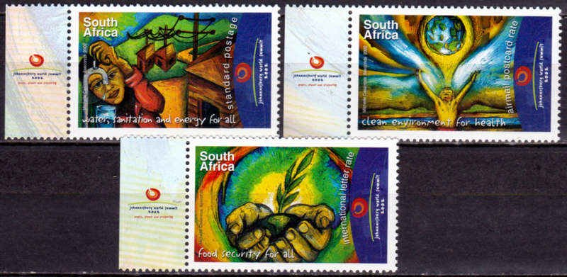 RSA 2002, 25 Aug. WORLD SUMMIT, set, MNH, CV R 120.00 view scans