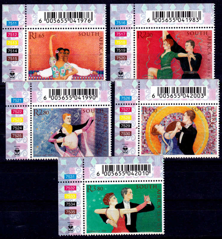 RSA 2003, 23 July. DANCES, set, MNH, CV R 130.00 view scans