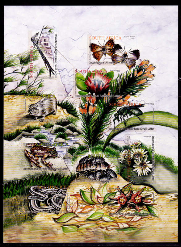 RSA 2004, 1 Sept. THE ECOLOBY OF TABLE MOUNTAIN, sheetlet of 10, MNH, CV R 450.00 view scans