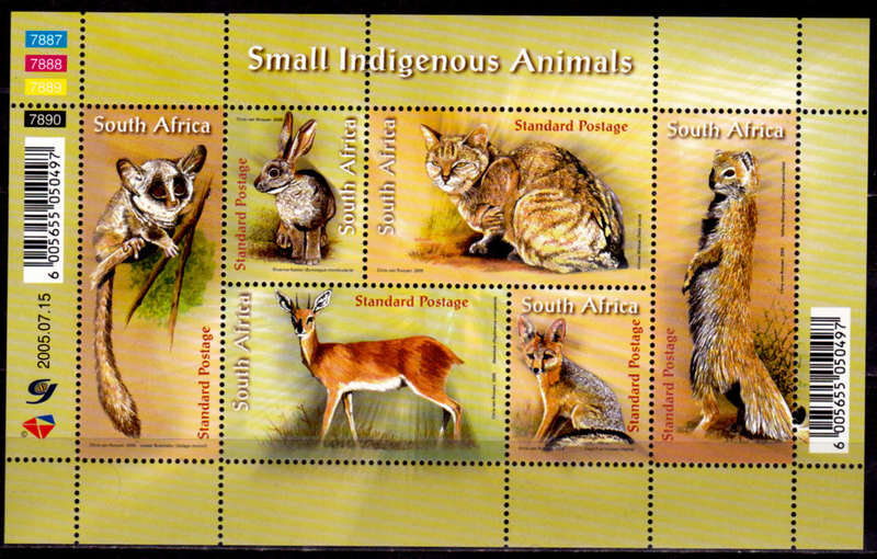 RSA 2005, 15 July. SMALL INDIGENOUS ANIMALS, sheetlet, MNH, CV R 200.00 view scans
