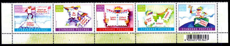 RSA 2006, 2 Oct. WORLD POST DAY, setenant strip, MNH, CV R 120.00 view scans