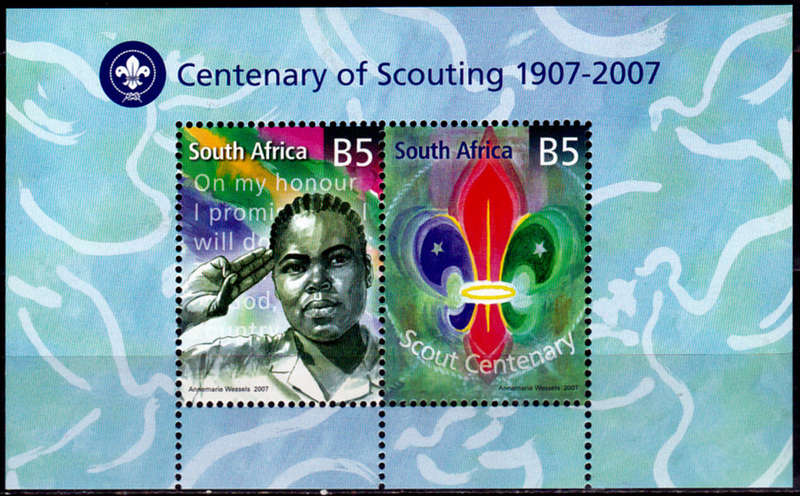 RSA 2007, 22 Aug. CENTENARY OF SCOUTING, minisheet, MNH, CV R 100.00 view scans