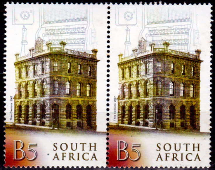 RSA 2007, 9 Oct. WORLD POST DAY, single pair, MNH, CV R 90.00 view scans