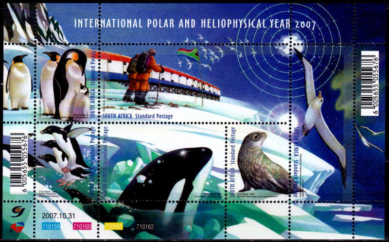 RSA 2007, 31 Oct. INTL POLAR AND HELIOPHYSICAL YEAR, sheetlet, MNH, CV R 170.00 view scans