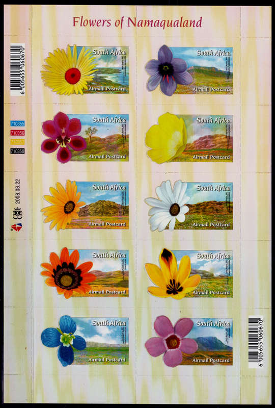 RSA 2008, 22 Aug. FLOWERS OF NAMAQUALAND, sheetlet, MNH, CV R 250.00 view scans