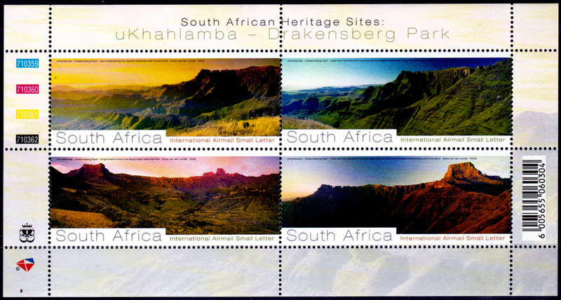 RSA 2008, 23 Sept. SA HERITAGE SITES, sheetlet, MNH, CV R 220.00 view scans