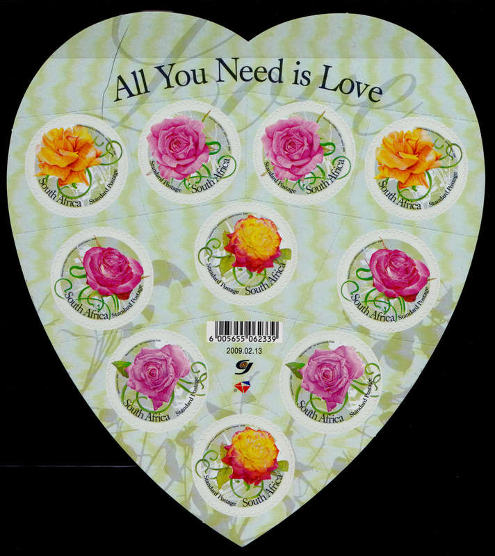 RSA 2009, 13 Feb. FLOWERS - ROSES, sheetlet, MNH, CV R 200.00 view scans