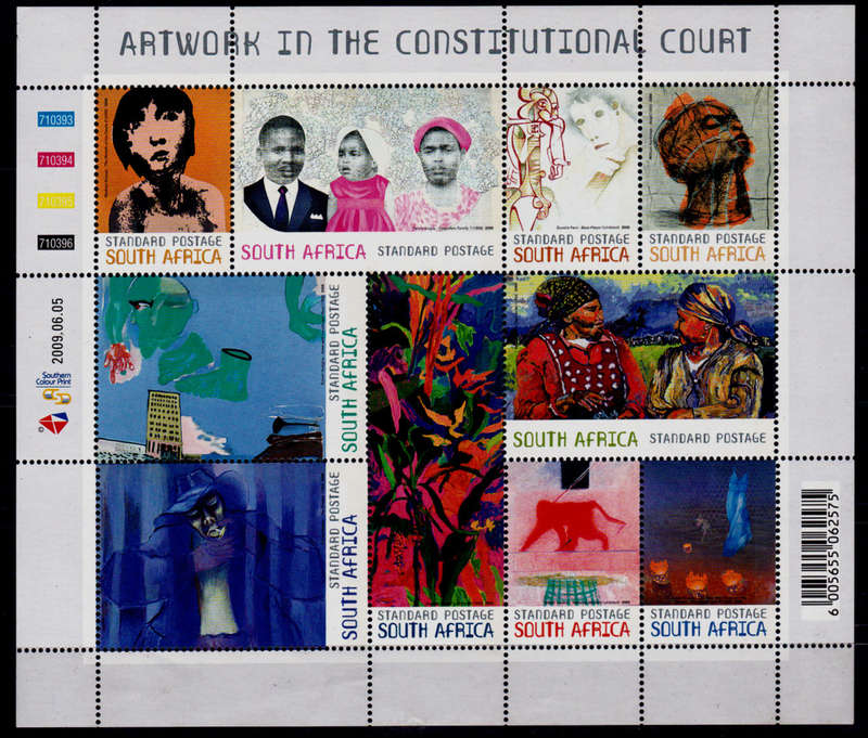 RSA 2009, 5 June. ARTWORK IN THE CONSTITUTIONAL COURT, sheetlet, MNH, CV R 250.00 view scans