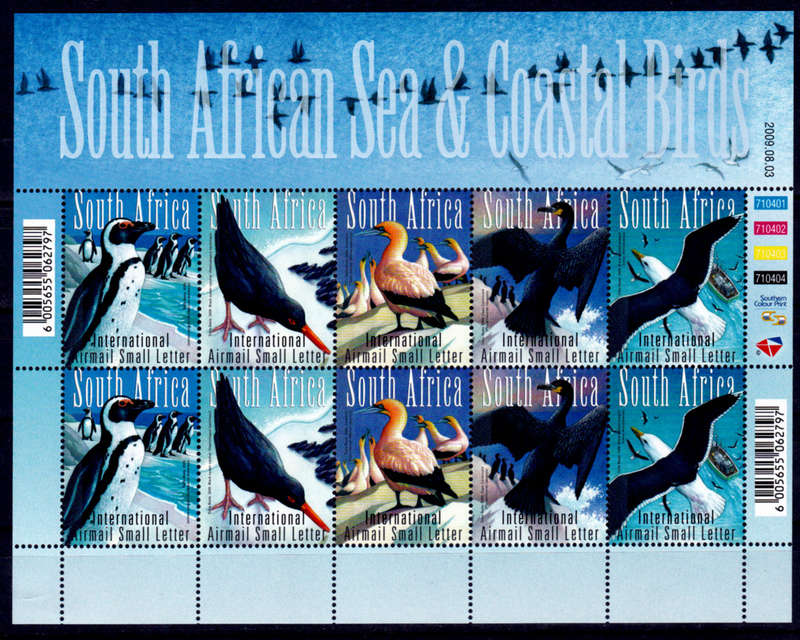 RSA 2009, 3 Aug. SEA AND COASTAL BIRDS OF SA, sheetlet, MNH, CV R 500.00 view scans