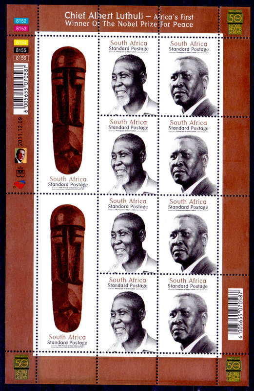 RSA 2011, 9 Dec. CHIEF ALBERT LUTHULI, sheetlet, MNH, CV R 250.00 view scans
