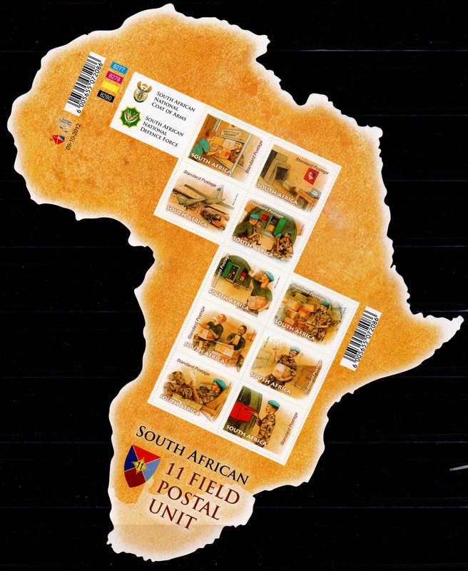 RSA 2012, 9 Oct. SA FIELD POSTAL UNITS, sheetlet, MNH, CV R 350.00 view scans