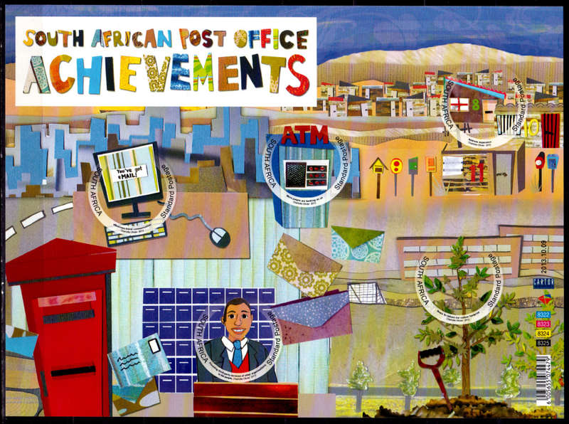 RSA 2013, 9 Oct. WORLD POST DAY, sheetlet, MNH, CV R 200.00 view scans