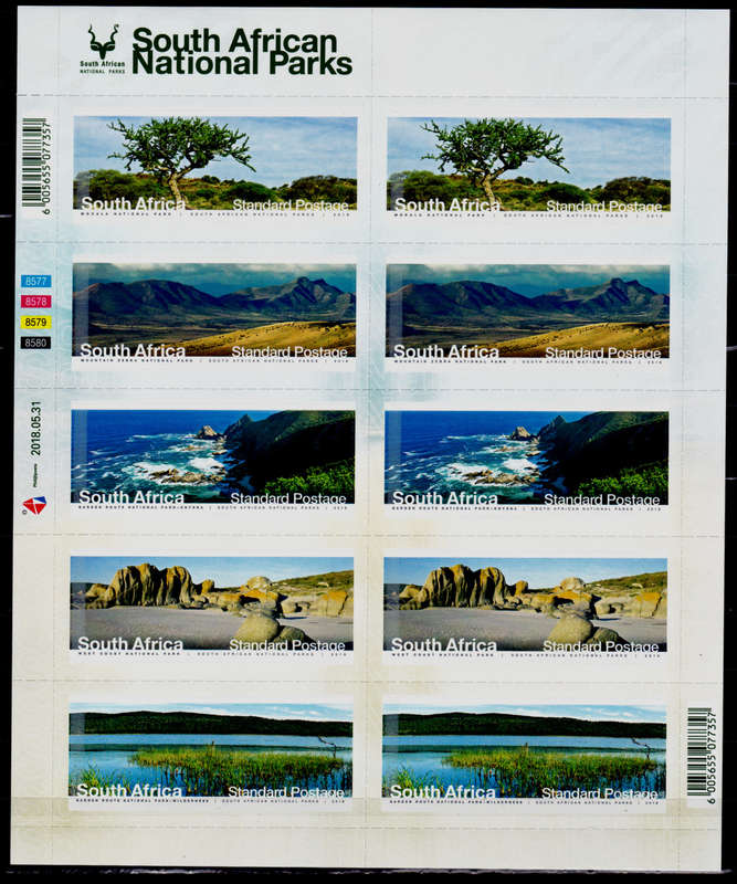 RSA 2018, 13 Aug. SA NATIONAL PARKS, sheetlet, MNH, CV R 400.00 view scans
