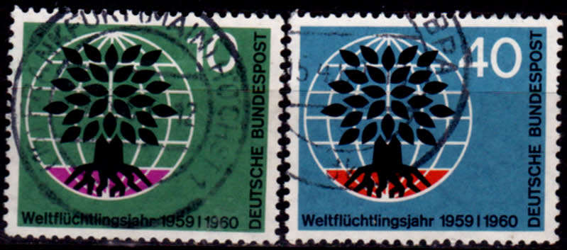 GERMANY 1960, 7 April. WORLD REFUGEE YEAR, set, UH, CV +/-R 45.00 view scans