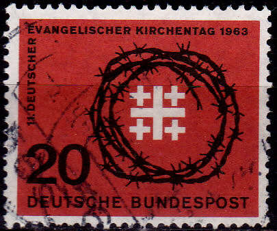 GERMANY 1963, 24 July. EVANGELICAL CHURCH DAY, single, UH, CV +/-R 10.00 view scans