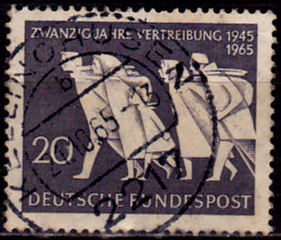 GERMANY 1965, 28 July. 20th ANNIV OF REFUGEES, single, UH, CV +/-R 5.00 view scans