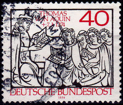 GERMANY 1974, 15 Feb. 700th ANNIV DEATH THOMAS VON AQUIN, single, UH, CV+/- R 5.00 view scans