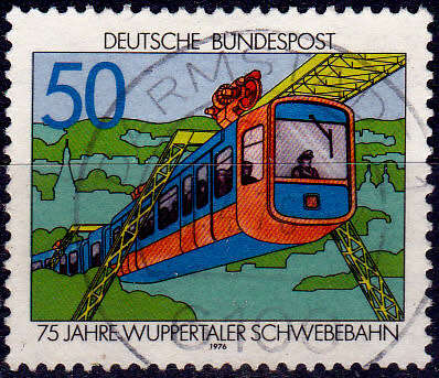 GERMANY 1976, 6 April. WUPPERTAL AERIAL CABLEWAY, single, UH, CV+/- R 5.00 view scans