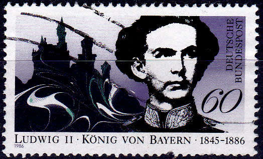 GERMANY 1986, 5 May. 100th ANNIV DEATH KING LUDWIG II, single, UH, CV +/-R 5.00 view scans