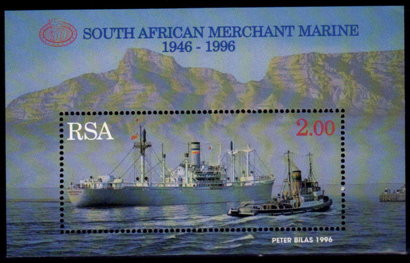 RSA 1996, 5 Aug. 50th ANNIV of SA MERCHANT MARINE, minisheet, MNH, CV R 45.00 view scans